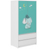 Detská šatníková skriňa s rozkošným sloníkom 180x55x90 cm