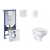 Grohe Rapid SLX Set predstenovej inštalácie, klozetu, dosky SoftClose a tlačidla Arena Cosmopolitan, alpská biela SANI11BB3102-GR