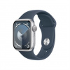 Apple Watch Series 9 41mm Stříbrný hliník s bouřkově modrým sportovním řemínkem S/M MR903QC/A