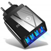 Sieťová nabíjačka Wall Charger 4xUSB QC 3.0 (BK376) - čierna