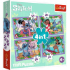 TREFL puzzle Lilo & Stitch: Bláznivý deň 4 v 1 (35, 48, 54, 70 dielikov) 34633