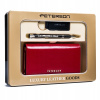 Peňaženka - Peterson Wallet Prírodná koža čierna, červená PTN ZD16 - Dámsky produkt (Veľké kožené dámske portfólio,)