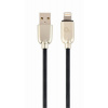 Gembird Premium rubber 8-pin charging and data cable, 1m, black CC-USB2R-AMLM-1M