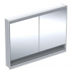 Geberit ONE - Zrkadlová skrinka s LED osvetlením, 120x90x15 cm, 2 dvierka, s nikou, vstavaná, biela 505.825.00.2