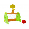 LEAN TOYS Detská basketbalovo-futbalová bránka zeleno-oranžová