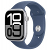Apple Watch Series 10 GPS + Cellular 46mm Silver Aluminium Case with Denim Sport Band - M/L (mwy13qc/a)