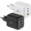 Nabíjačka USB 230V 3port, 1xUSB A, 2xUSB Typ C, 65W, Power Delivery, GaN, čierna