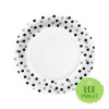 Papierový tanier PAW Eco 23 cm Confetti - black/silver / 10 ks