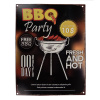 Clayre & Eef Čierna antik nástenná kovová ceduľa BBQ Party - 25*1*33 cm - Clayre & Eef