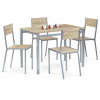 Autronic Jedálenský set 1+4, rozmer stola 110x70x76 cm, MDF, kov, sonoma, strieborný lak HARVEY SON