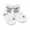 Baby Nellys Bavlnené ponožky Baby Little Star - biele, veľ. 17-18 cm