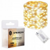 SPRINGOS LED reťaz Nano Duo 10 m 100 LED 3x AA biela zlatá