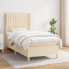 vidaXL Posteľný rám boxspring s matracom krémový 90x190 cm látka - Krémová - 155619-206873