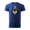 Sablio Tričko s potlačou Pug life - modré XL
