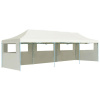 Skladací párty stan s 5 bočnými stenami 3x9 m krémový-ForU-44975