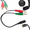 Jack kábel 3.5 mm až 2 x 3.5 mm rozdeľovač pre mikrofón a reproduktory