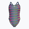 Dámske jednodielne plavky arena Racing Stripe Xcriss Cross navy multi/navy