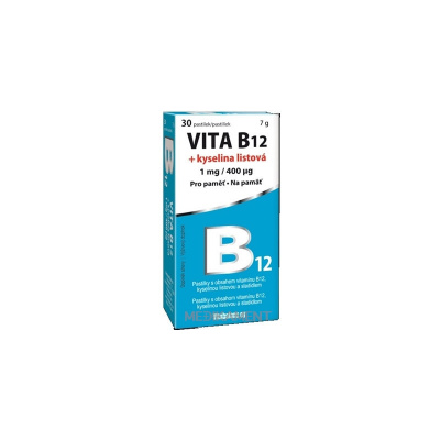 Vitabalans VITA B12 + kyselina listová (1 mg/ 400 mcg) pastilky 1x30 ks
