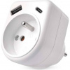 P0074 Zásuvka 1×, 1×USB-A+1×USB-C, biela