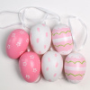Záves vajce plast s/6 6cm ružová/biela