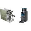 Stone Espresso Mine Green + Rancilio Rocky Doserless, black