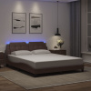 Rám postele s LED osvětlením hnědý 160 x 200 cm umělá kůže Hnědá 3214119