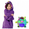 Mikina - Detská mikina veľkosť 145 s dlhým rukávom modrá (Detská mikina - 2in1 Mascot Purple)