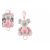 Teddies Medveď koala hrkálka plyš 19cm záves na post./mač. nat. hrací strojček ružový na karte v sáčku 0+