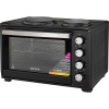 Brock TO 4802 BK, 2000 W, 48 L, 100-230°C, Vstavaná varná doska, Čierna, Elektrická mini rúra