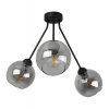 Light Home Stropné svietidlo Haga Trio, 3x grafitové sklenené tienidlo