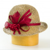 Karpet Dámsky klobúk zdobený sinamay - červená-57