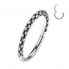 Oceľový krúžok s otváraním Snake skin one Farba: strieborná, Veľkosť: 1,2 mm, Délka / Průměr: 8 mm