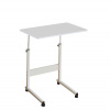 Tempo Kondela Nastaviteľný PC stôl s kolieskami, biela, JUSTUS