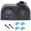 NABÍJACÍ KONEKTOR 2x USB 2.1A 1A LCD VOLTOMER