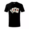 Poker - karty kreslené - Tričko detské bavlnené - 158 cm/12 rokov ( Čierna )