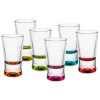 Sklenené poháre na vodku farebné dno 25ml 6ks (Sklenené poháre na vodku farebné dno 25ml 6ks)