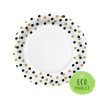 Papierový tanier PAW Eco 23 cm Confetti - gold/black / 10 ks