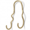 ferm LIVING Vešiak na uteráky CURVATURE 21 cm, dvojité, mosadz