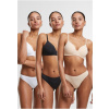 Ladies Bonded Tanga 3- Pack - black+white+nude XS