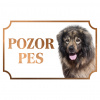 Šarplaninec - Kovová tabuľka POZOR PES