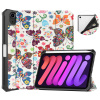 AppleMix Puzdro/kryt pre Apple iPad mini 6 - funkcia smart sleep + stojan - motýle a kvety
