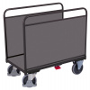 Variofit Plošinový vozík s dvoma plnými stenami, Variofit, ložná plocha 100 x 54 cm, do 400 kg, modrá/antracit Farba: antracit RAL7016
