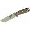 Vega ESEE-4P-DT univerzálny nôž 11,4 cm, pieskovo hnedá, Micarta, pripínacie zelené plastové puzdro