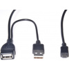 PremiumCord KUR-21 micro USB 2.0, USB A F + USB A M - Micro USB M, OTG, 1m