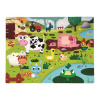 Janod Puzzle dotykové Zvieratká na farme s textúrou 20 ks