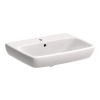 Geberit Selnova Square - Umývadlo 600x460 mm, s 1 otvorom na batériu, s prepadom, biela 500.300.01.1
