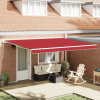 VidaXL Manuálna zaťahovacia markíza červená 450 x 300 cm, VidaXL Materiál na Mar