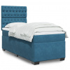 Box spring postel s matrací modrá 90 x 190 cm samet Modrá 3293096