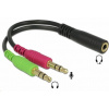 Adaptér PREMIUMCORD 4-pólový jack3,5 mm pre slúchadlá a mikrofón, 30 cm kjr-50