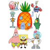 CUKROVÁ TLAČ jedlý obrázok na tortu Cukrová hmota SPONGEBOB SKALMAR BAJKA SADA